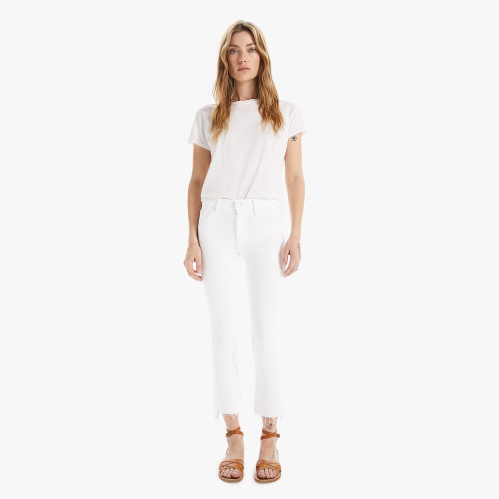 MOTHER White Women's Jeans - Insider Crop Fray